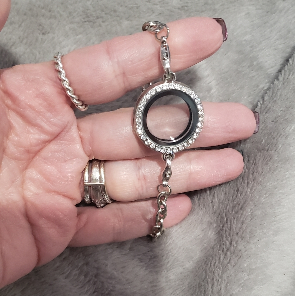 Silver toned locket bracelet, NWOT